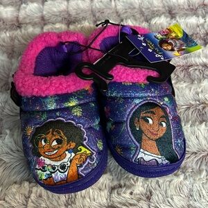 Disney Encanto purple / pink slippers with rubber bottoms